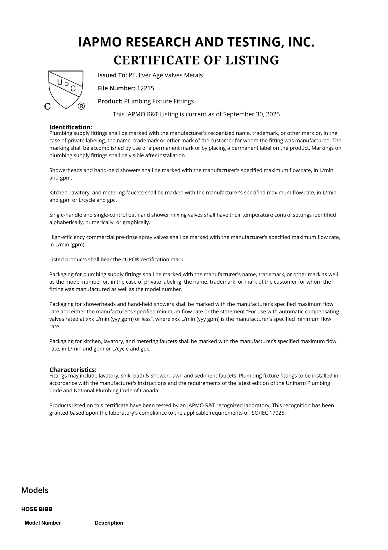 IAPMO 12215 - 2