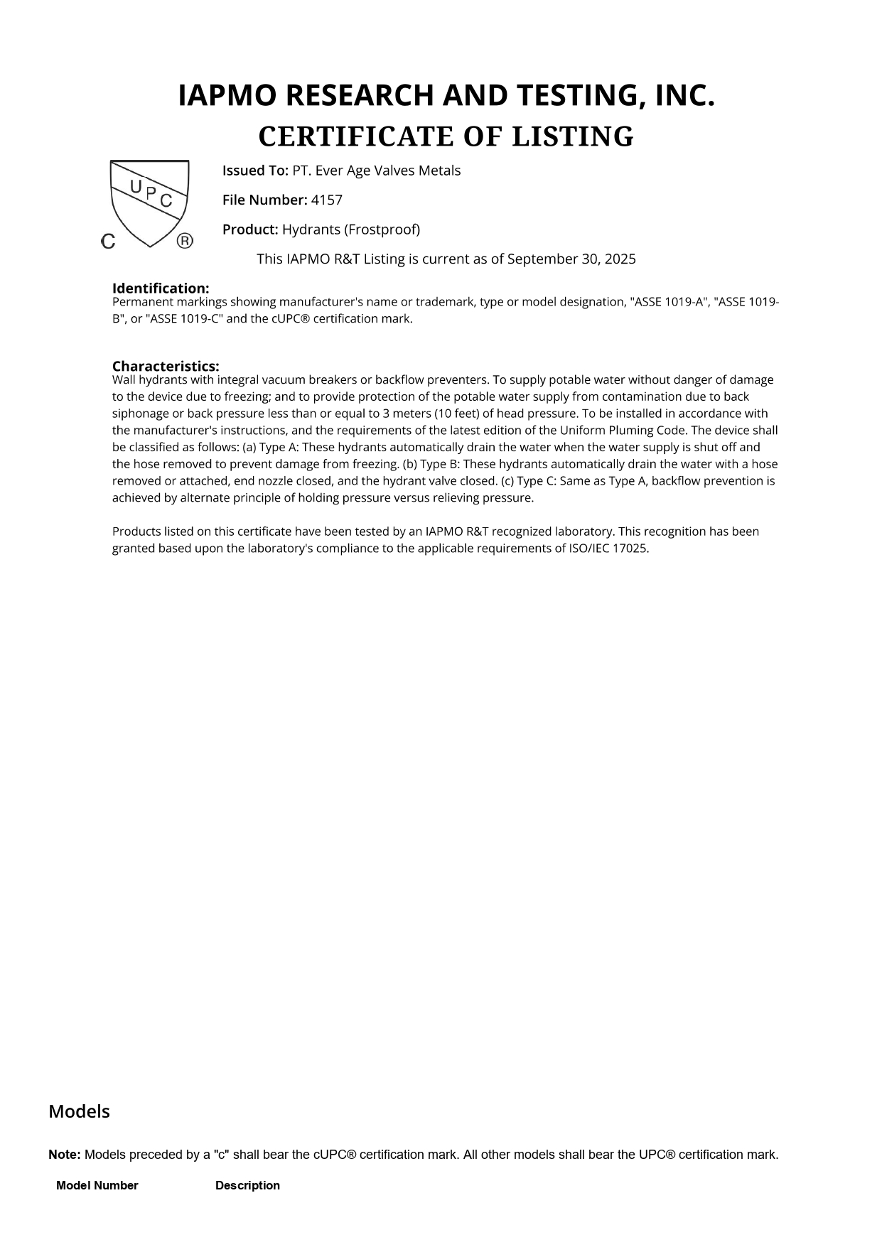 IAPMO 4157 - 2